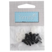 Plastic safety eyes - for stuffed animals and amigurumi - 6 mm - Black x 5 pairs