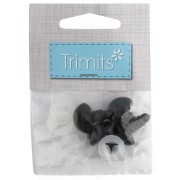 Plastic safety eyes - for stuffed animals and amigurumi - 15 mm - Black x 2 pairs