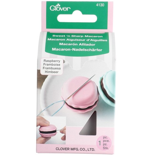 Clover Macaron-Shaped Needle Sharpener and Needle Holder - Raspberry x1