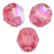 PureCrystal 5000 3 mm Round Beads - Padparadscha AB x20