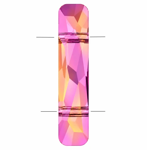 2-Hole Bead - PureCrystal 5535 Column Bead 23.5x5 mm - Crystal Astral Pink x1