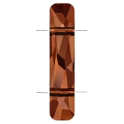 2-Hole Bead - PureCrystal Column Bead 5535 23.5x5 mm - Crystal Red Magma x1