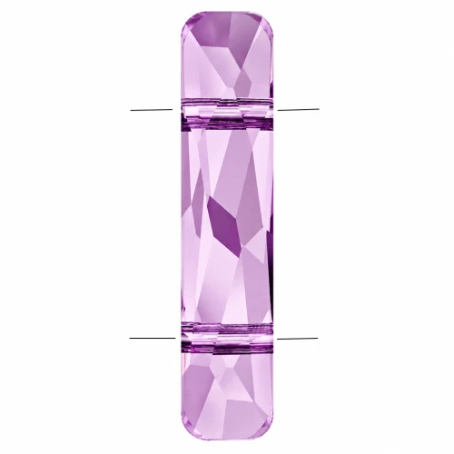 2-Hole Bead - PureCrystal Column Bead 5535 23.5x5 mm - Light Amethyst x1