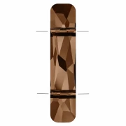 2-Hole Bead - PureCrystal 5535 Column Bead 23.5x5 mm - Smoked Topaz x1