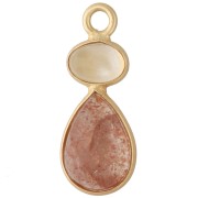Citrine - Geometric Pendant 20x8 mm - Fine gold plated - Sunstone - Citrine x1 Geometric Pendant 20x8 mm - Fine gold plated - Sunstone - Citrine x1