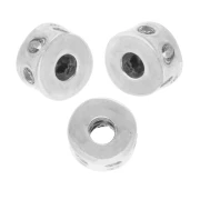 5x3 mm rondelle bead with zirconium oxides - Fine silver plated - Crystal x1