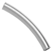 Curved tube bead 30x4 mm - Silver 925 x1
