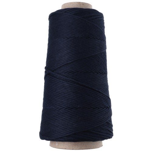 Organic Cotton Detox XL Combed Macramé Cotton Cord Spool - Navy Blue x 200 m
