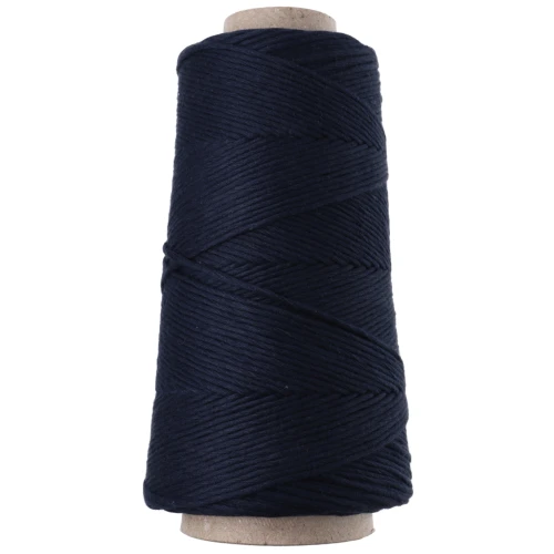Organic Cotton Detox XL Combed Macramé Cotton Cord Spool - Navy Blue x 200 m