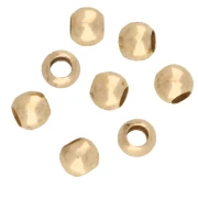 Round beads 1.8 mm - hole 0.9 mm - Silver 925 Gilded with fine gold x100