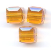 Swarovski 5601 4 mm Topaz cubes x8