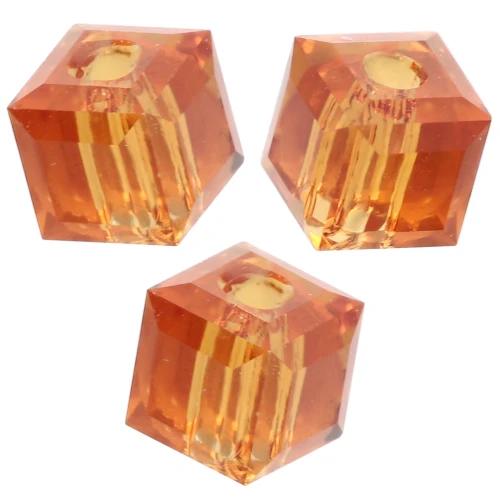 Swarovski 5601 4 mm Topaz cubes x8