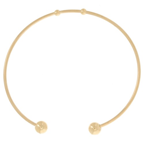 62 mm beaded bracelet - 304 stainless steel, gold-plated x1