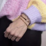 62 mm beaded bracelet - 304 stainless steel, gold-plated x1