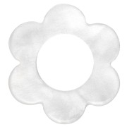 14 mm acetate flower pendant - Pearlescent white x1
