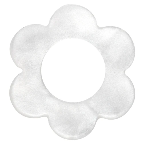 14 mm acetate flower pendant - Pearlescent white x1