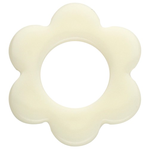 14 mm acrylic flower pendant - Off-white x1