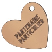 Brown - Heart pendant 39x45mm plexiglass mirror effect - Partenaire Particulier - Brown Heart pendant 39x45mm plexiglass mirror effect - Partenaire Particulier - Brown