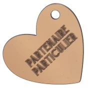 Heart pendant 39x45mm plexiglass mirror effect - Partenaire Particulier - Brown