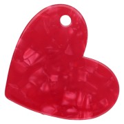 Heart pendant 39x45 mm acetate - Mamie d'amour - Red pearl - Gold x1