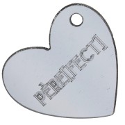 Heart pendant 39x45 mm plexiglass - mirror effect - Père[fect] - Grey x1