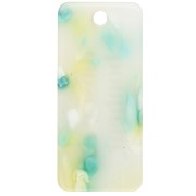 Rectangle pendant 55x25 mm acrylic - House of Happiness - Terrazzo Green - White