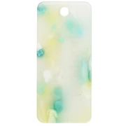 Rectangle pendant 55x25 mm acrylic - House of Happiness - Terrazzo Green - White