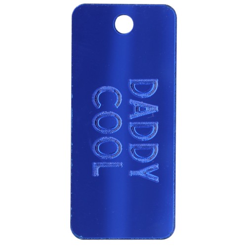 Rectangle pendant 55x25 mm plexiglass - mirror effect - Daddy cool - Dark blue