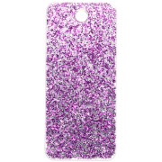 Rectangle pendant 55x25 mm acrylic - Roule ma Poule - Pailleté violet - White