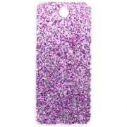 Rectangle pendant 55x25 mm acrylic - Roule ma Poule - Pailleté violet - White