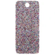 Rectangle pendant 55x25mm acrylic - Les copines d'abord - Multicolored glitter