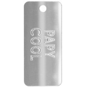 Silver - Rectangle pendant 55x25 mm plexiglass - mirror effect - Papy cool - Silver x1 Rectangle pendant 55x25 mm plexiglass - mirror effect - Papy cool - Silver x1