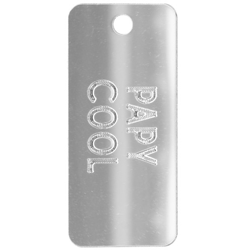 Rectangle pendant 55x25 mm plexiglass - mirror effect - Papy cool - Silver x1
