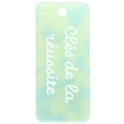 White - Pendant rectangle 55x25 mm acetate - Keys to success - Marbled Multi green x1 Pendant rectangle 55x25 mm acetate - Keys to success - Marbled Multi green x1