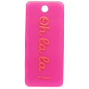 Pendant rectangle 55x25mm acetate - Oh la la ! - Fluorescent pink - Orange x1