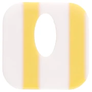 Acetate 21 mm hollow square pendant - White - Yellow stripes x1