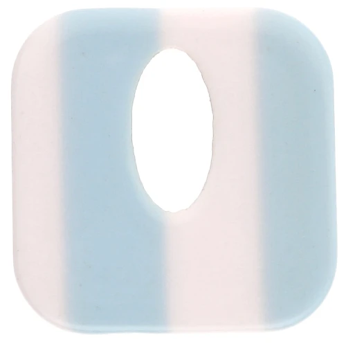 Acetate 21 mm hollow square pendant - White - Light blue stripes x1