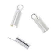 Rounded end clip 3mm Fine silver plating x10|raw }}