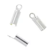 Rounded end clip 3mm Fine silver plating x10