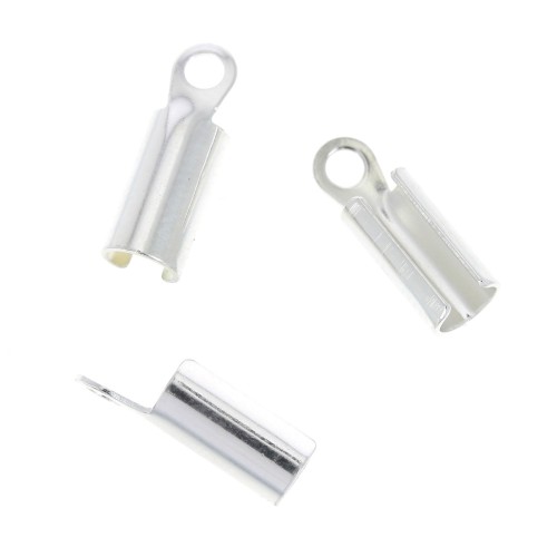 Rounded end clip 3mm Fine silver plating x10