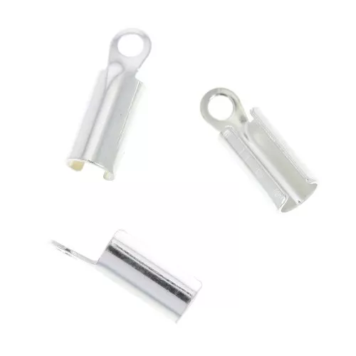 Rounded end clip 3mm Fine silver plating x10