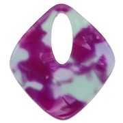 28x25 mm Acetate Hollow Diamond Pendant - Tortoiseshell - Violet - Green x1