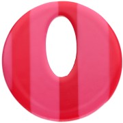 Round hollow acetate pendant 21 mm - Pink - Red stripes x1