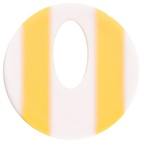 Acetate 21 mm round hollow pendant - White - Yellow stripes x1