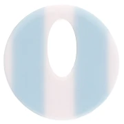 21 mm round acetate pendant - White - Light blue stripes x1
