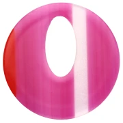 21 mm round acetate pendant - Fuschia stripes - Red - White x1