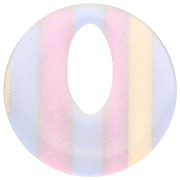 Round hollow acetate pendant 21 mm - Striped Transparent AB x1