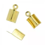 Rounded end clip 3mm Gold tone x10