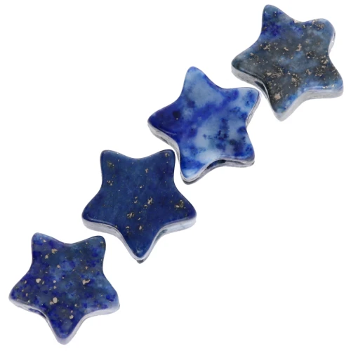 6 mm star gemstone beads - Lapis lazuli x4