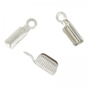 Rounded end clip 2mm silver tone x15